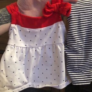 Two piece red white and blue